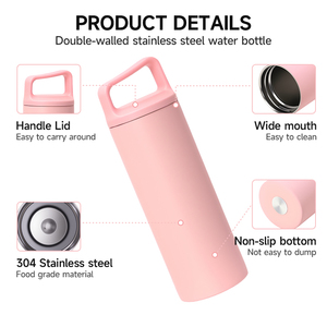 Termo Deportivo Portátil Ecológico de Acero Inoxidable 18/8 con Aislamiento Térmico de 12-24 Horas, Tapa Hermética a Prueba de Fugas, Libre de BPA, 16oz/20oz - Product Image 3