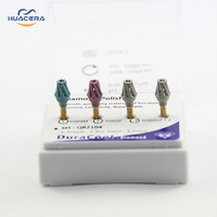 Kit de chirurgie dentaire de haute qualité Huacera QR2104 mèches de routeur diamantées mèches à pointe de carbure polonais Composite pour cliniques dentaires