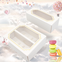 Boîtes en carton pour biscuits, boîtes d'emballage alimentaire, Macaron rond, cadeau, boîte d'emballage, blanc, vente en gros