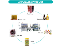 Automatische fruit sap nectar puree jam passievrucht sap plastic/glazen fles vul-, afsluit- en etiketteermachinelijn hoge capaciteit