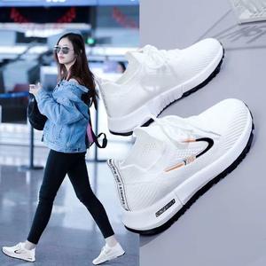 Новое поступление, дышащая женская повседневная обувь, удобная кожаная стильная сетчатая модная обувь на массивной платформе для прогулок - Product Image 1