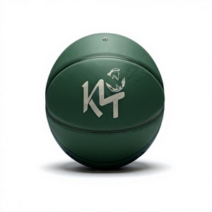 Ballon de basketball KLTW INT'L taille 7 avec logo K1, revêtement en cuir blanc et beige, durable, pour entraînement en salle - Product Image 1