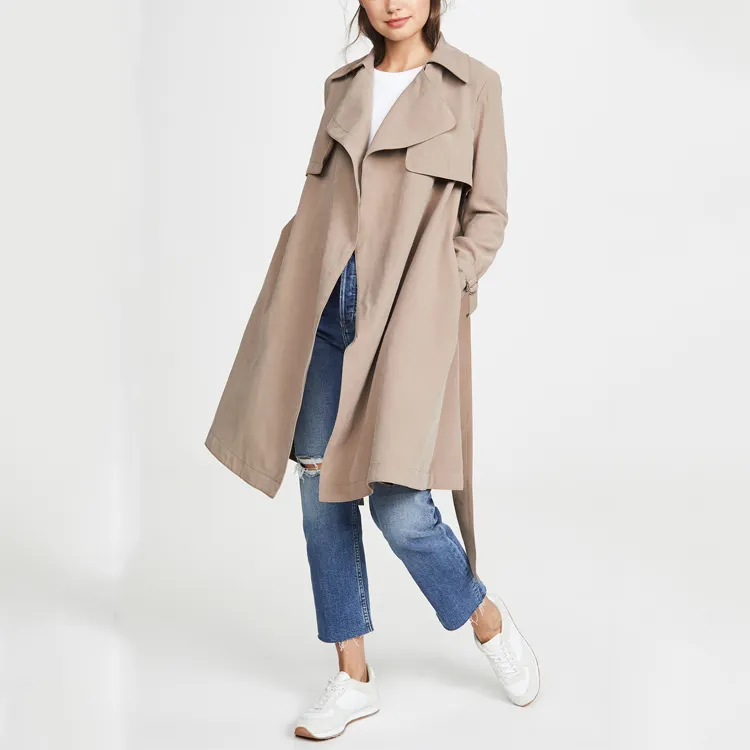 Elegant Style Women Coats Long Coats Windbreaker Ladies Overcoats Female Outwear