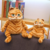 Peluche chat en coton orange, jouet en peluche réaliste, chat jaune tigré, 31cm-50cm, cadeau de Noël ou d'anniversaire