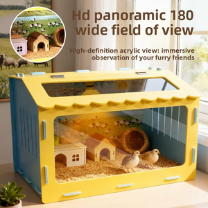 Nouvel <span class=keywords><strong>habitat</strong></span> pour cailles et reptiles, enclos panoramique multi-animaux pour lézards, serpents, hamsters, nid pour animaux de compagnie, cage pour animaux de compagnie - Product Image 4