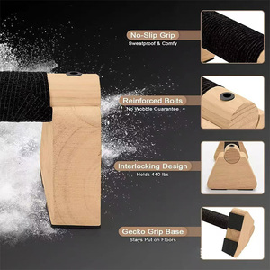 Supporto in legno per flessioni, barra russa per flessioni, barra per dip, supporto per inversione, attrezzatura fitness per casa - Product Image 4