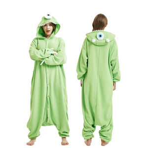 <span class=keywords><strong>Mujer</strong></span> invierno <span class=keywords><strong>Polar</strong></span> Fleece Onesie verde 1 ojo monstruo Sudadera con capucha Cosplay ropa de dormir traje al por mayor para otoño primavera - Product Image 1