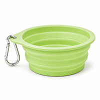 Bol pliable pour chien en silicone de qualité alimentaire, abreuvoir de voyage pliable pour animaux de compagnie avec mousqueton pour le camping en plein air, la randonnée et les chiens