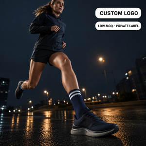 Calzini Riflettenti Personalizzati per Corsa Notturna <span class=keywords><strong>da</strong></span> Donna, Calze Sportive in Cotone, Produzione OEM, Ordine Minimo 1 Paio - Product Image 1