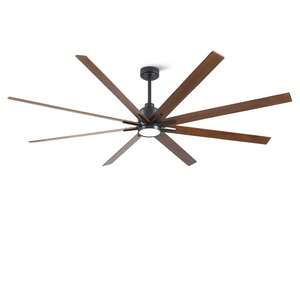 Ventilatore da Soffitto Moderno da 84 Pollici con Luce LED, Nero, Motore DC a Basso Profilo, 5 Pale, Telecomando - Product Image 1