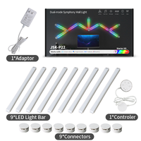 Lampe murale LED RGB pour la décoration de la maison, panneau lumineux intelligent, éclairage RGB pour jeux, bande LED intelligente à rythme sonore