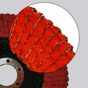 Disco de Láminas Cerámicas Curvas de 5 Pulgadas, Grano 40-120, T27, Cerámica Roja y Aluminio para Pulir Acero Inoxidable y Metal, Suministro al por Mayor OEM - Product Image 3