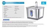 Fontaine à eau intelligente sans fil pour animaux de compagnie, en acier inoxydable, distributeur d'eau automatique pour animaux de compagnie avec capteur radar et application