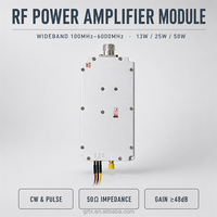 Module amplificateur de puissance RF GUORESOUN 100MHz-6000MHz personnalisable 13W 25W 50W, amplificateur de signal CW à impulsions, gain 48dB, SMA 50 Ohm