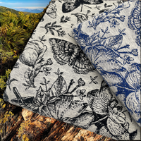 Tissu Oxford Jacquard Brocart Personnalisé Chine, Motifs Papillons et Fleurs, Coton Teint Fil par Fil, Résistant à la Déchirure, pour Textile de Maison et Sacs