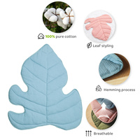 Tapis de jeu pliable en coton matelassé en forme de feuille, doux et respirant, pour nouveau-né, 71x70cm, jouet doux pour enfants