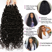 Paquets de cheveux humains de vague d'eau vierge brute non transformés de 30 pouces à cuticule alignée Paquets de cheveux humains indiens humides et ondulés