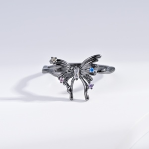 custom plata 925 sterling Silver colorful zircon <b>ring</b> summer gold plated butterfly diamond wedding everyday women <b>finger</b> <b>rings</b> - Product Image 4
