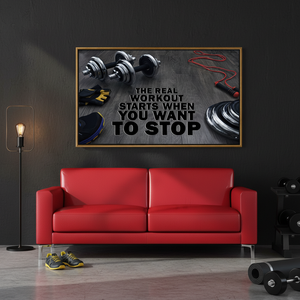 Inspiring Gym Motivation <b>Canvas</b> Print Workout Quote Wall Art for Home Gym Decor,GOLD <b>FRAMED</b> <b>CANVAS</b> - Product Image 3