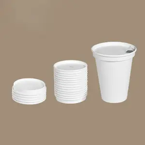 compostable Hotel disposable glass paper cup lid cover with factory price custom logo printing disposable coffee