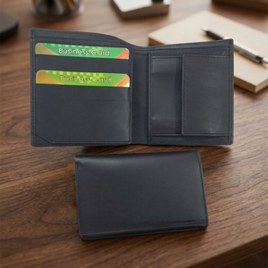 Unisex Genuine Leather Anti-Theft Short <b>Wallet</b> with Buckle Closure Multi-Card Slots Solid Pattern Fashion Style - Product Image 1