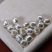 Perles imitation perle à grand trou 5,5 mm pour chaîne de téléphone, breloque de sac, nœud pour cheveux, kit de bricolage, garniture de vêtements, blanc crème, perles en vrac en stock