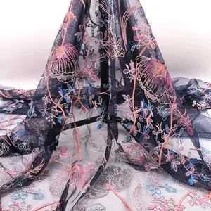 Vải Thêu Hoa Văn Rong Biển Màu Hồng Lưới Cổ Điển Nylon Miễn Phí Mẫu Vải Thêu Nhiều Màu Ren Chantilly Cho Hàng May Mặc