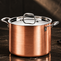 Marmite à soupe en cuivre à 3 couches pour la cuisine à domicile