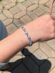 Pulseras de Eslabones Guc Ci de Aleación Unisex con Cierre de Caja, Joyería de Boda de Moda al por Mayor, Estilo Hip Hop Lujoso, 8mm de Ancho, 5ct, 19g - Product Image 5