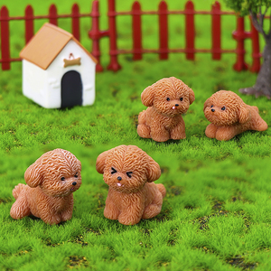 Figurines de chiens miniatures en résine en gros, adorables chiots assortis pour jardins féeriques, miniatures pour maisons de poupées, micro-paysages, décoration DIY pour la maison - Product Image 6