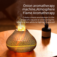 Diffuseur d'arômes domestique 7 couleurs avec effet flamme simulée, humidificateur d'air à ultrasons pour huiles essentielles, brumisateur
