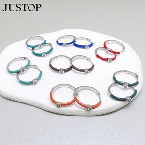 Pendientes de Aro Geométricos Retro de Latón con Circonitas Cúbicas, Pequeños y Modernos, Ecológicos, para Fiestas y Bodas, Unisex - Product Image 3