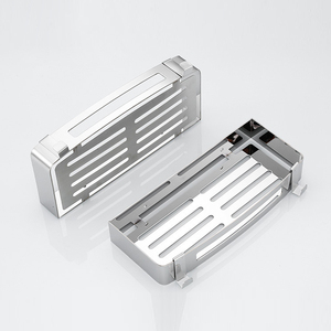 Pano.V 304 Stainless Steel Bathroom Chrome Storage <b>Rack</b> Shower Kitchen Square shape Square Corner Shelf Wall-mounted With Hook - Product Image 4