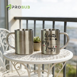 Prosub 8oz כוסות לעדן ספלי קפה עם ידית נירוסטה קיר כפול קמפינג החסר סובלימציה כוס - Product Image 1