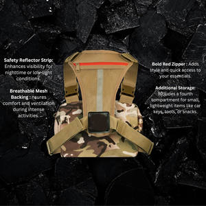 Échantillon gratuit Sac de poitrine tactique imperméable pour homme Sac de poitrine de camouflage pour la course à pied Style messager - Product Image 6