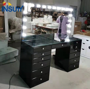 Bàn Trang Điểm Làm Đẹp Gương Hiện Đại Với Bàn Trang Điểm Màu Hồng Nhạt Để Bán - Product Image 4