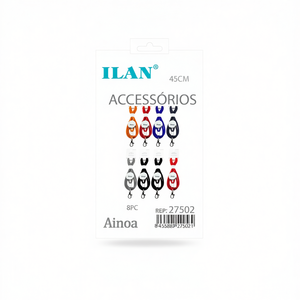 Laccetto personalizzato Ilan da 45 cm con clip per accessorio porta badge Ainoa 8 pezzi - Product Image 1