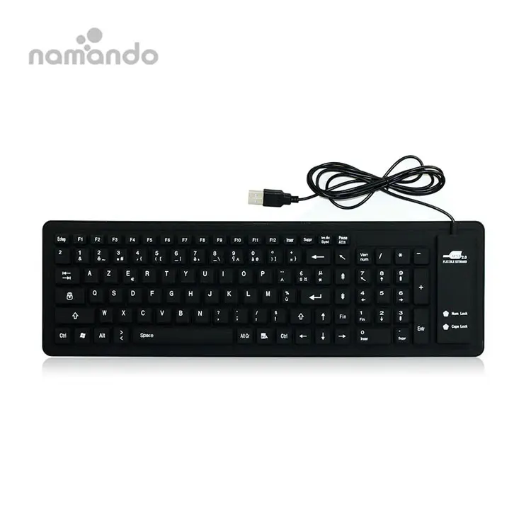 103 Keys Foldable Dustproof Soft Silicone Gaming Keyboard for Laptop/Computer Roll Up Silica Gel Keyboard Wired Gaming Keyboard