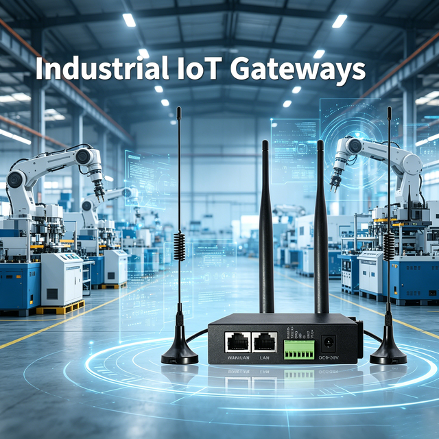 Global Full Band 4G Industrial Gateway Dual Gigabit Serial Transmission for Overseas New Energy Station Data Transmission