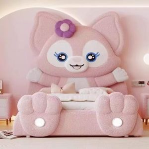 <span class=keywords><strong>Cama</strong></span> Individual Minimalista Rosa con Espacio de Almacenamiento y Cabecera para Niñas, Tamaño King, en Oferta - Product Image 1