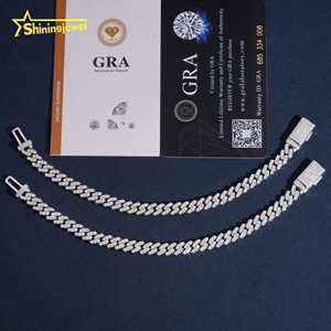 EUA locais StocksTarrifs Livre 1Row 6mm Cuban Links Pulseira Fine Quality Rapper Jóias Iced Out Moissanite Diamante Cadeia Cubana - Product Image 3