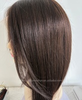 Petite perruque en cheveux humains pleine dentelle, avec dessus en soie personnalisé, nœuds blanchis, 100% cheveux vierges, pour femmes souffrant d'alopécie et ayant une petite tête