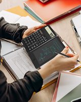 Calculatrice scientifique portable GY avec écran LCD, tablette d'écriture pliable, tablette de dessin numérique, tablette d'écriture numérique