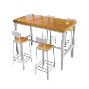 Juego de <span class=keywords><strong>Mesa</strong></span> y Sillas Cuadradas Pequeñas de Madera Sólida Americana para Cafetería y Tienda de Té con Leche, Personalizable - Product Image 1