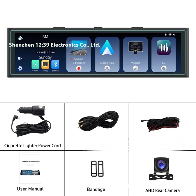 Portable Wireless CarPlay Auto Stereo with DVR Video 4K IPS Touch Screen Dashboard MP5 Player Android Auto Stereo