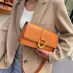 Sac en feutre rétro style coréen pour femme, collection Hiver 2023, tendance urbaine, moyen, avec fermeture éclair et bouton, bandoulière simple, pour usage quotidien - Product Image 5