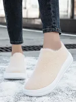 Chaussures d'hiver tendance pour femmes à largeur extra-large, à enfiler, avec doublure chaude en polaire, semelle intermédiaire en EVA amortissante et respirante
