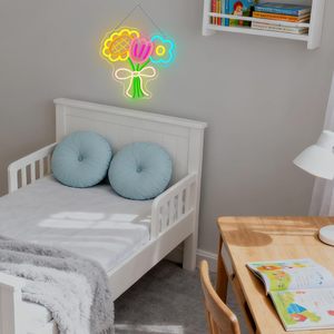 Flower Letreros Neon LED indoor hanging ambient light shop <b>sign</b> wall decoration light entrance indicator light luminous <b>sign</b> - Product Image 6