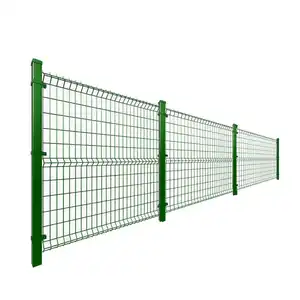 Pagar jala kawat melengkung 3D hijau/pagar taman kawat las