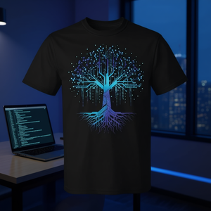 Camiseta con diseño de árbol de código binario, ciencia de la computación, tecnología, programador - Product Image 3
